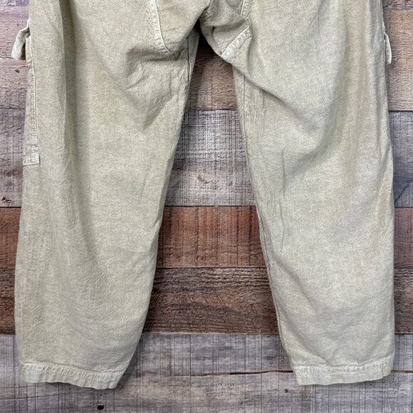 Daily Practice by Anthropologie Evergreen Cargo Cropped Pants Gold Tan Size XS - Picture 6 of 10